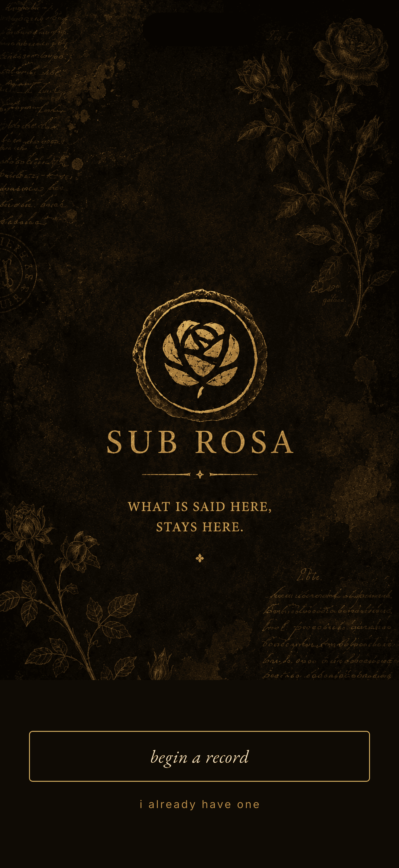 Sub Rosa splash screen
